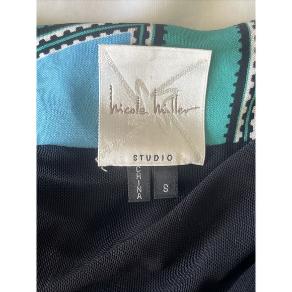 Nicole Miller Womens Dress Size Small Green Shift Mini Long Sleeve Retro Flaw - Picture 4 of 16